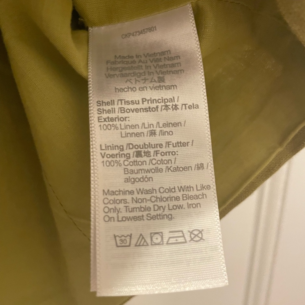 Madewell 100% linen Katrina crop vest chartreuse green small - Picture 6 of 6
